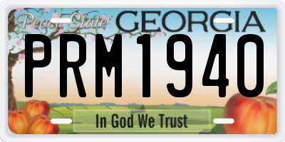 GA license plate PRM1940
