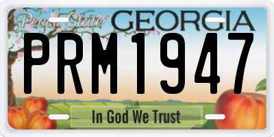 GA license plate PRM1947