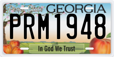 GA license plate PRM1948