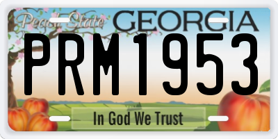 GA license plate PRM1953