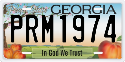 GA license plate PRM1974