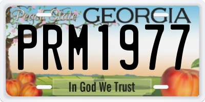 GA license plate PRM1977