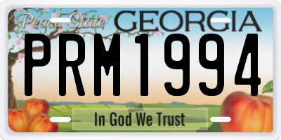 GA license plate PRM1994