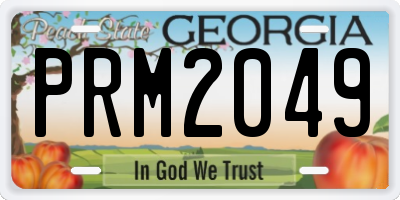 GA license plate PRM2049