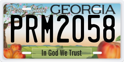 GA license plate PRM2058