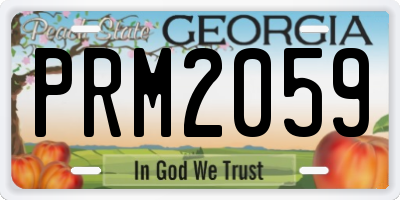 GA license plate PRM2059