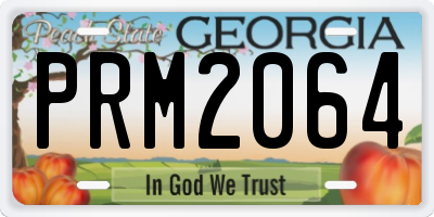 GA license plate PRM2064