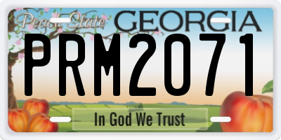GA license plate PRM2071