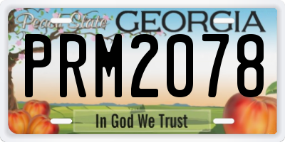 GA license plate PRM2078