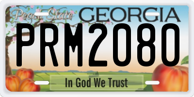 GA license plate PRM2080