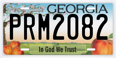 GA license plate PRM2082