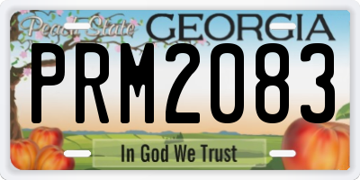 GA license plate PRM2083