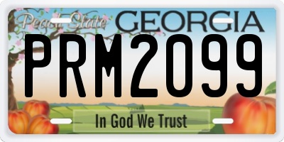 GA license plate PRM2099