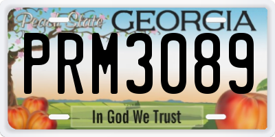 GA license plate PRM3089