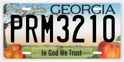 GA license plate PRM3210