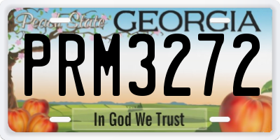 GA license plate PRM3272