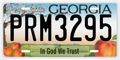 GA license plate PRM3295