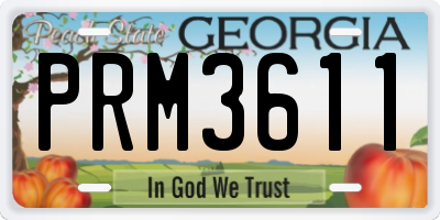 GA license plate PRM3611