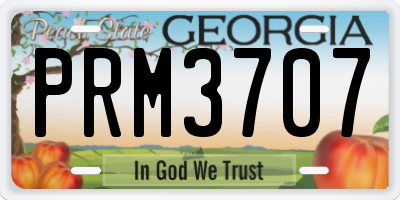 GA license plate PRM3707