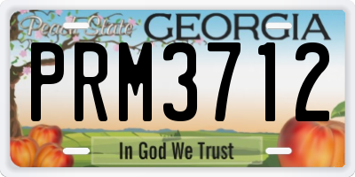 GA license plate PRM3712