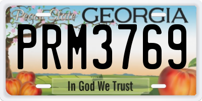 GA license plate PRM3769