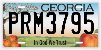 GA license plate PRM3795