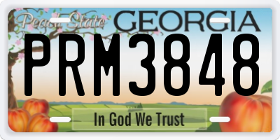 GA license plate PRM3848