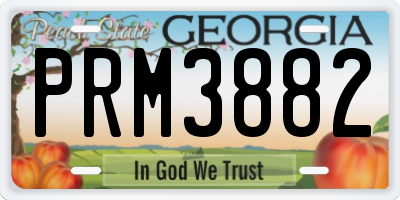 GA license plate PRM3882