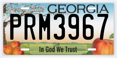 GA license plate PRM3967