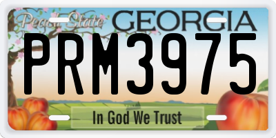 GA license plate PRM3975