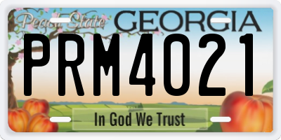 GA license plate PRM4021
