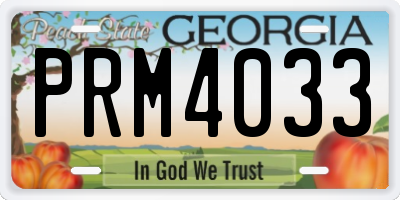 GA license plate PRM4033