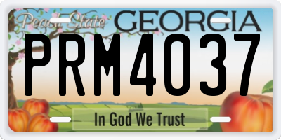 GA license plate PRM4037