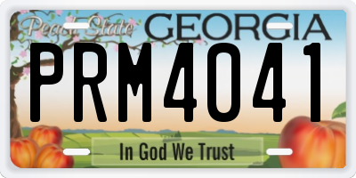 GA license plate PRM4041