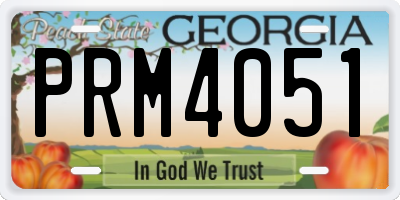 GA license plate PRM4051