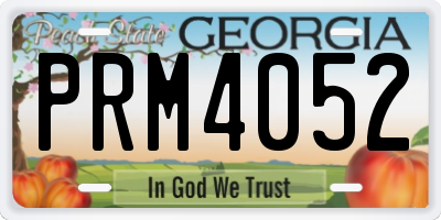 GA license plate PRM4052