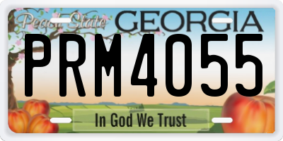 GA license plate PRM4055