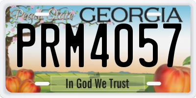 GA license plate PRM4057
