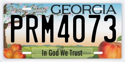 GA license plate PRM4073