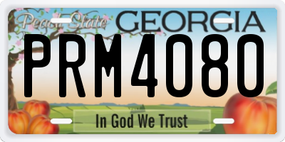 GA license plate PRM4080