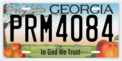GA license plate PRM4084
