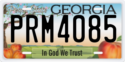 GA license plate PRM4085