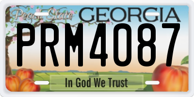 GA license plate PRM4087