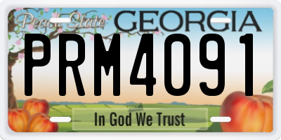 GA license plate PRM4091