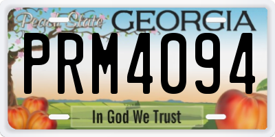 GA license plate PRM4094