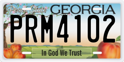 GA license plate PRM4102