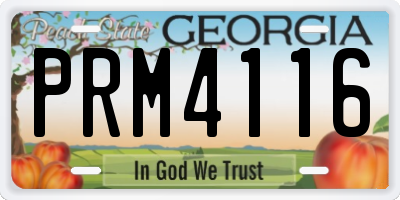 GA license plate PRM4116