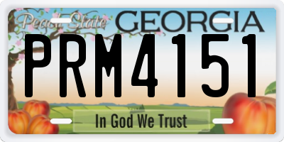 GA license plate PRM4151