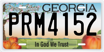 GA license plate PRM4152