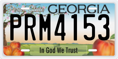 GA license plate PRM4153